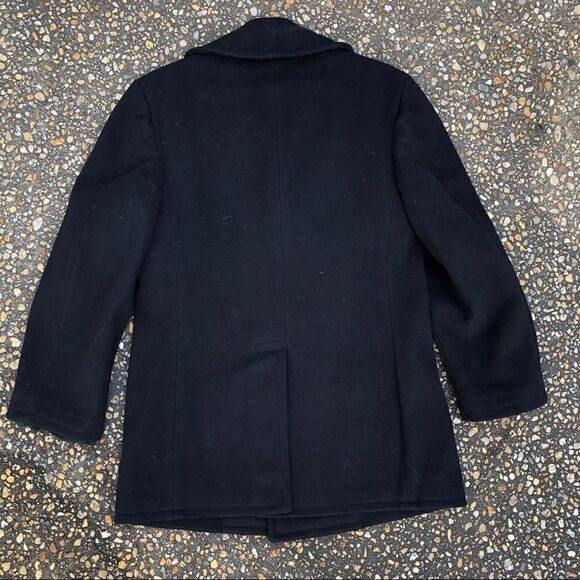#P11 Vintage US Navy Naval Military Pea Coat midnight Blue Gold Eagle Buttons 36 - Picture 5 of 9